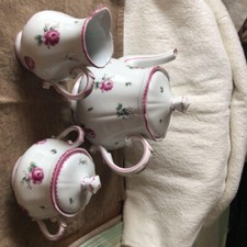 Ginori Antique Rose Teapot, Sugarpot, Milkpot 1 set