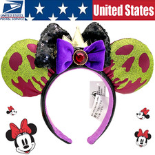 US SHIP Disney Parks Snow White Evil Queen Poison Apple Minnie Ears Headband