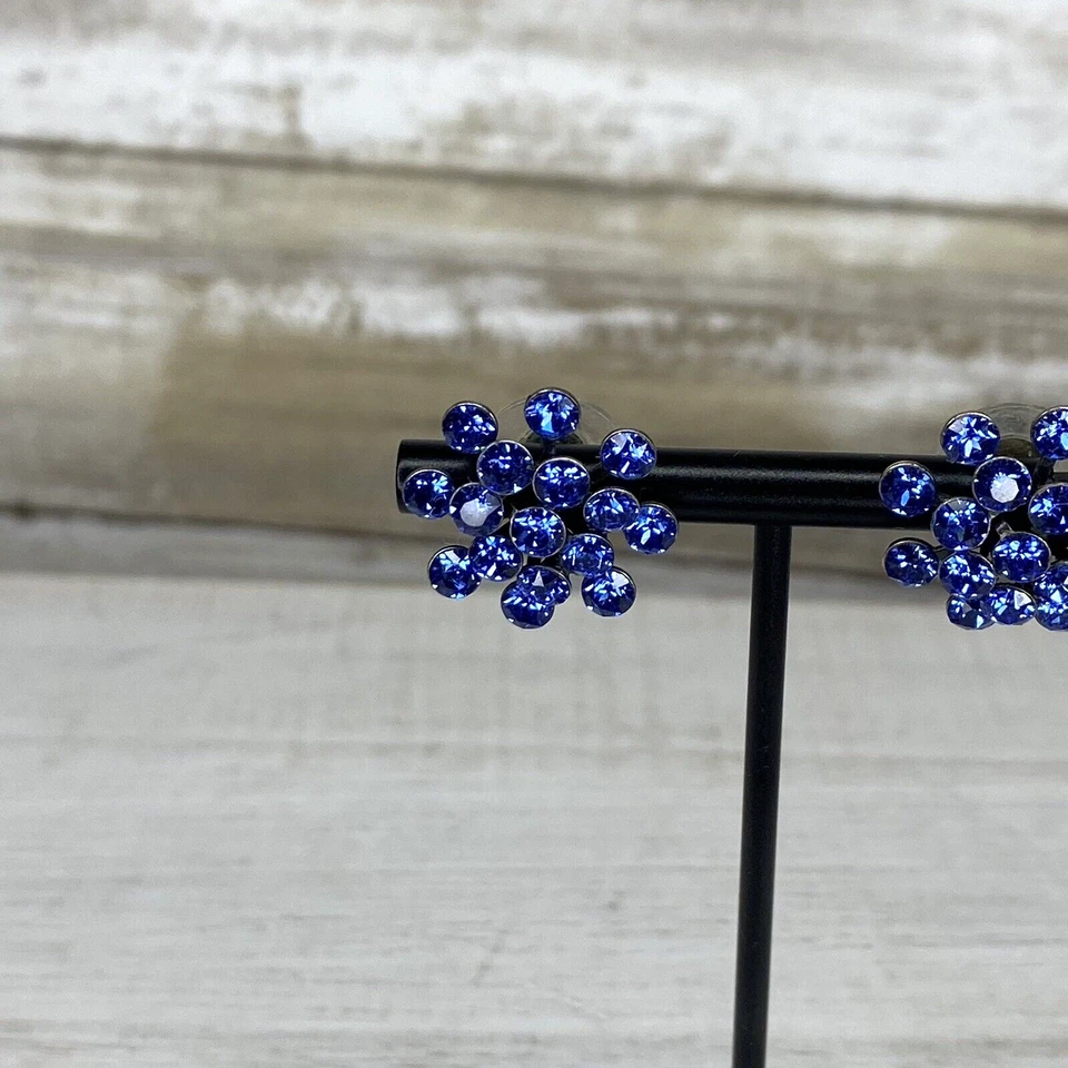 Pendientes vintage Konplott de Miranda KO piedras de color azul bronce antiguo Foto 2 de 4