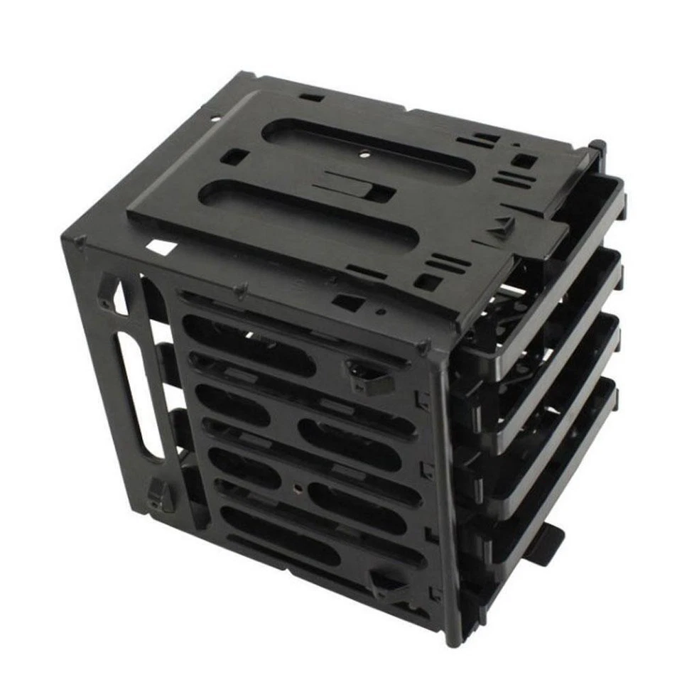 5.25" to 4x 3.5" SATA SAS Hard Drive HDD Cage Rack Tray Black Slot CD-ROM V G5D5 - Image 2 of 3