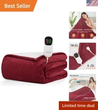 Heated Throw Blanket 50x60” with 10 Heat Levels & Auto Shut-Off for Safety