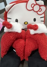 New Hello Kitty Slippers Women's Size: S/m 7-8 And Matching Makeup Pouch/bag New