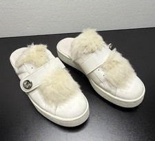 Coach Lo-Top Slide Women s White Faux Fur Slip-On Slippers US 7 B