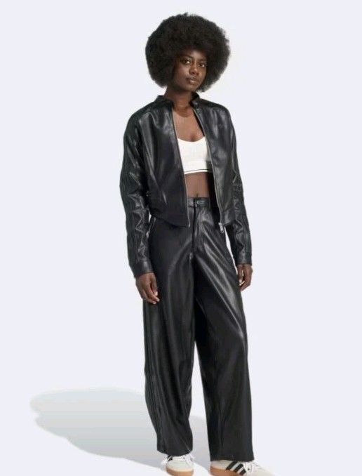 Adidas originals Women's LEATHER Look Adibreak Pants 2 Nwt