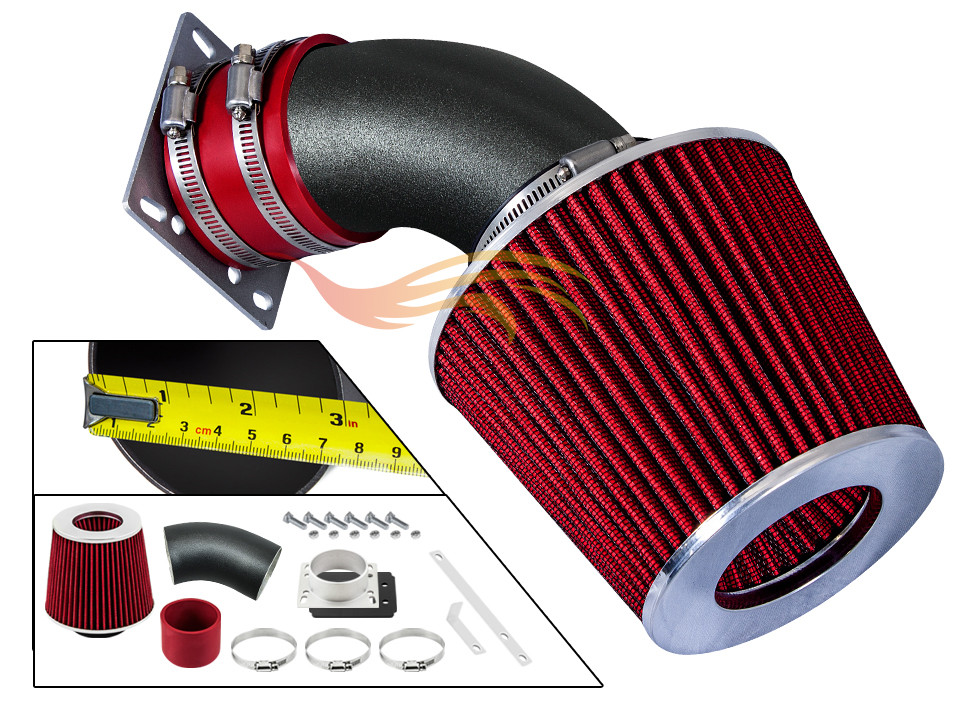 BCP RW RED 92-95 BMW 318 318i 318is 318ti 1.8L 4cyl Air Intake System+ Filter