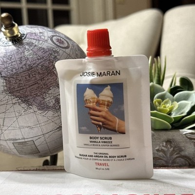 Josie Maran Vanilla Vibezzz Argan Oil + Sugar Balm Body Scrub Travel 60ml/2 oz