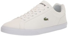Lacoste  Mens Lacoste Lerond Pro Baseline Leather Sneakers | White/White |