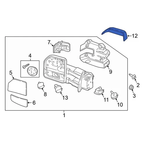 For Ford F-350 Super Duty 17-24 Ford Front Left Door Mirror Cover