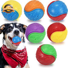 6Pcs Squeaky Dog Balls, Dog Toys Balls for Training, Tough Ball Toys for Dogs, F