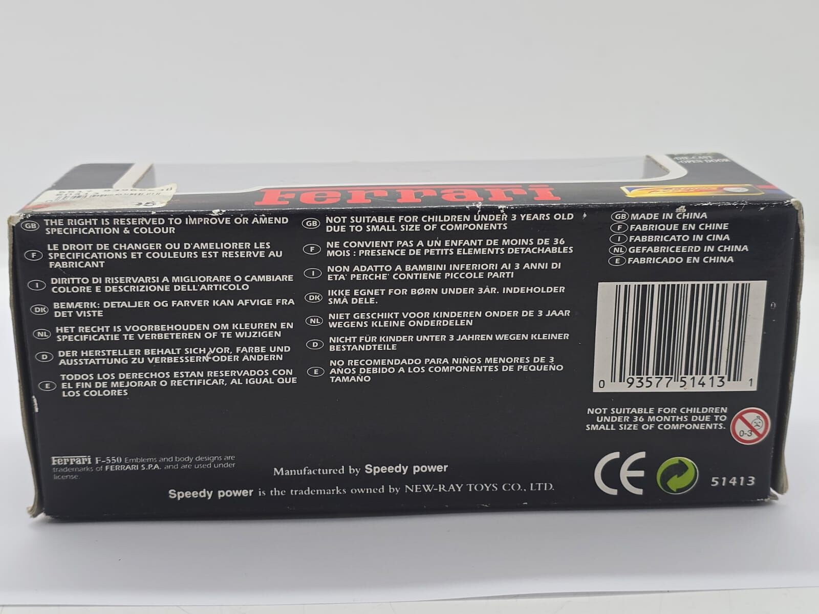 NewRay Speedy Power 1:32 Ferrari F-550 Vintage Diecast Open Door Red Model Car