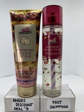 Bath Body Works MILK RASPBERRY PIE Fine Fragrance Body Mist Cream 8oz, 2PCS