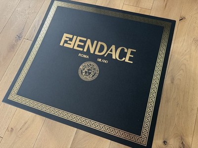 HUGE FENDACE FENDI x Versace 24x21x9 Empty Black GIFT BOX XL for Robe Jacket Bag