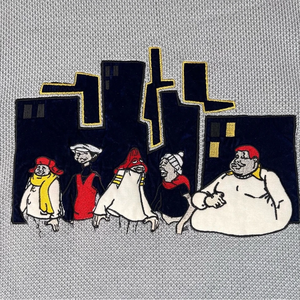 Vintage 90's Rare Fubu Platinum Fat Albert Sweater Mens 1X Junkyard Gang Velvet - Image 3 of 4