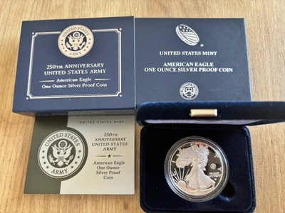 2025-W Silver American Eagle, 1 oz. Proof/PP-250th Anniversary U.S. Army - Bild 1 von 4
