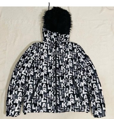 Karl Lagerfeld Paris puffer down winter jacket Coat Size small $350