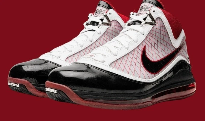 Nike Air Max LeBron 7 White Black Red for Sale 
