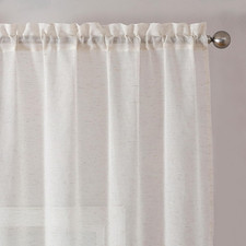 Linen Textured Sheer Curtains 63 Inch Length 2 40"W x 63"L Pack of 2 Natural