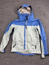 Marmot Jacket Womens Medium Blue Gray Hooded Windbreaker Full Zip Lightweight