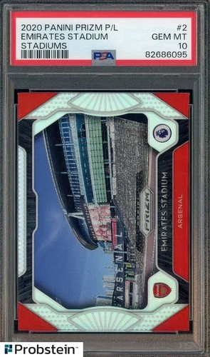 2020 Panini Silver Prizm PL Soccer Stadions #2 Emirates Stadium PSA 10 GEM MINT