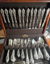 .925 Sterling Sliver Flatware By Wallace Silversmith In Boston. Rose Point.
