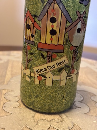 Hand Painted Bottle Folk Art “Bless Our Nest” - Picture 5 of 6