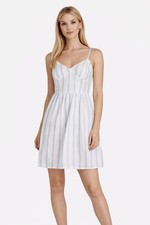J. Crew White and Blue Patterned Spaghetti Strap Dress size 2