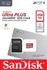 SANDISK - 256GB Ultra Plus microSDXC UHS-I Memory Card for Chromebooks, up to...