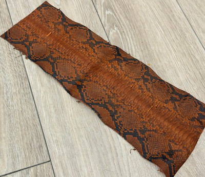 Brown Genuine Python Snakeskin Leather piece real hide snake skin Ratle Boa 527