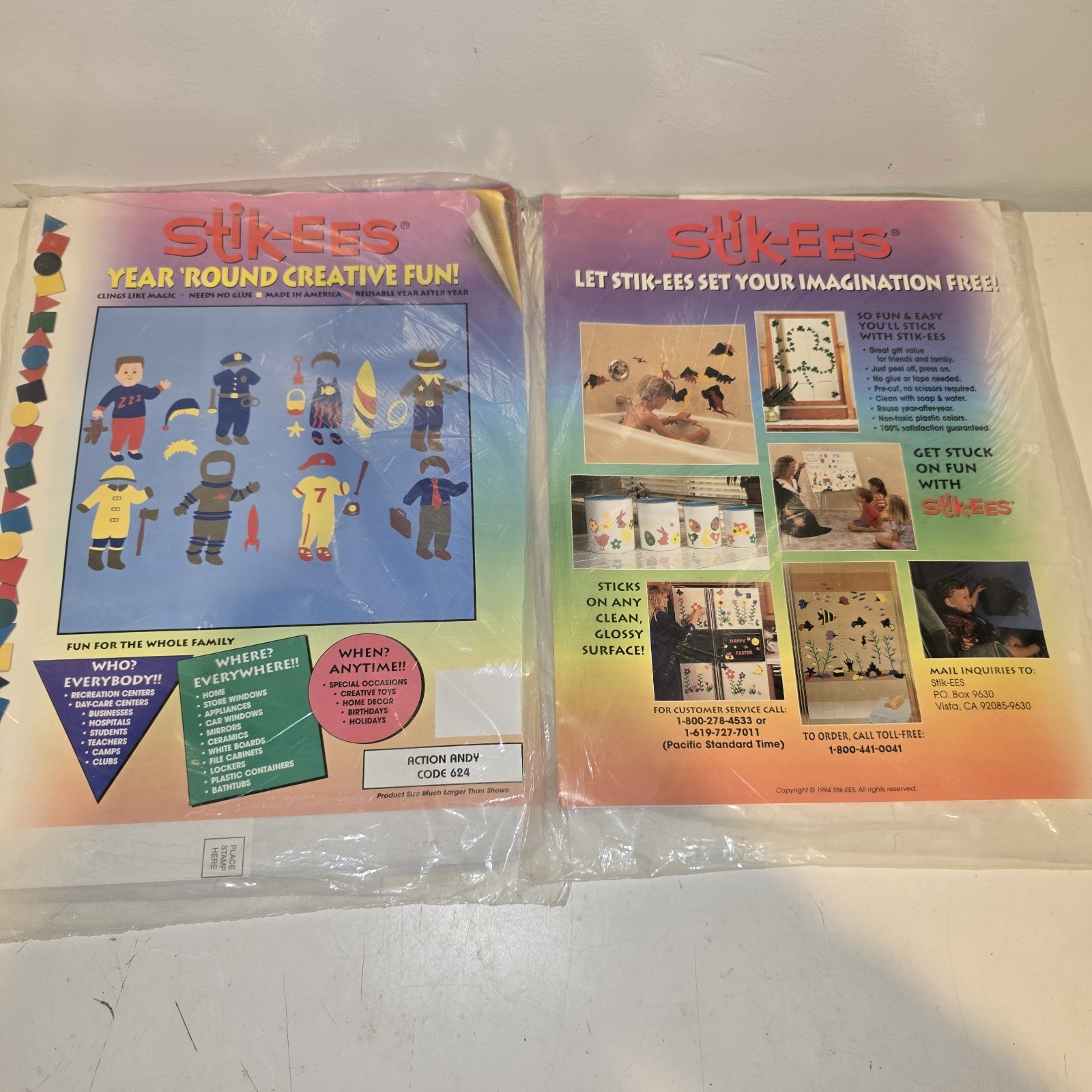 NIP 1987 Vintage STIK-EES COUNTRY GEESE WINDOW CLINGS REUSEABLE NEW