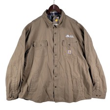 Carhartt Jacket Men's Size 3XL Snap Button Plaid Hubbard Lined Canvas 100590 NWT
