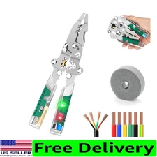 Ergonomic 18-in-1 Wire Stripper with Integrated Voltage Tester for Safe Repairs