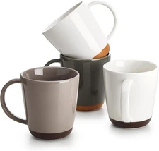 Sweese Porcelain Coffee Mugs Set of 4-16 Ounce 16oz, Urban Neutrals 