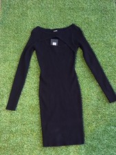 Fashion Nova Cold Hearted Ribbed Mini Dress Black
