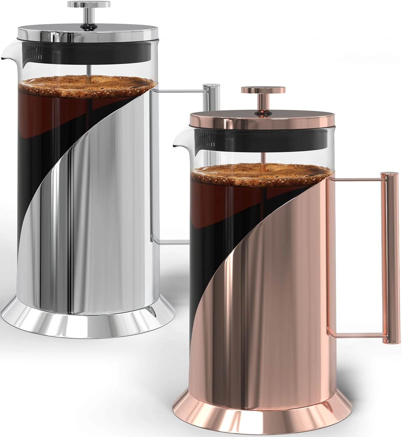 French Press Bundle - Stainless Steel, 4-Level Filtration