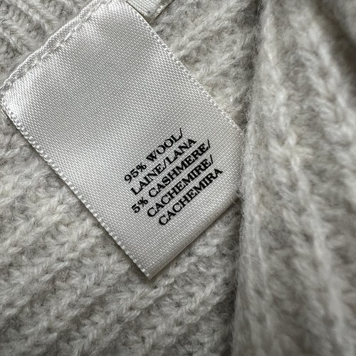 Ann Taylor Wool Cashmere Sweater Gray Knit Side Slits Crew Women's Small - Picture 6 of 12