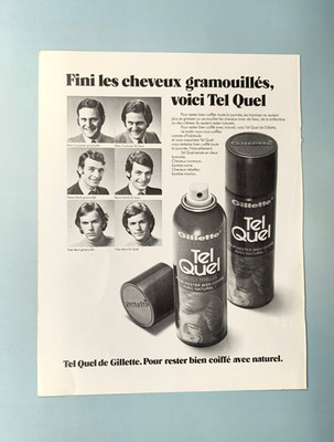 GILLETTE TEL QUE CLIPPING ADVERTISING ADVERT ADVERTISING MAGAZINE