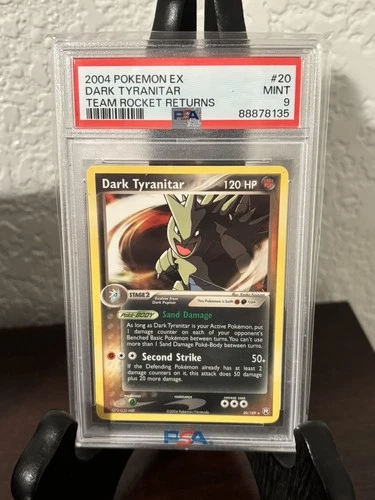 2004 POKEMON EX TEAM ROCKET RETURNS DARK TYRANITAR 20/109 RARE NON-HOLO PSA 9 P1