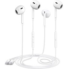 2 Packs-for iPhone Headphones Wired Earbuds/Earphones 2 Pack Lightning White