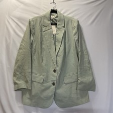 A New Day Green Blazer Women XXL Lined Two Button Jacket Classic Rayon Blend NEW