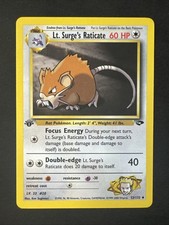 Lt. Surge's Raticate 53/132 Gym Challenge Regular 1st Edition Pokemon MJ