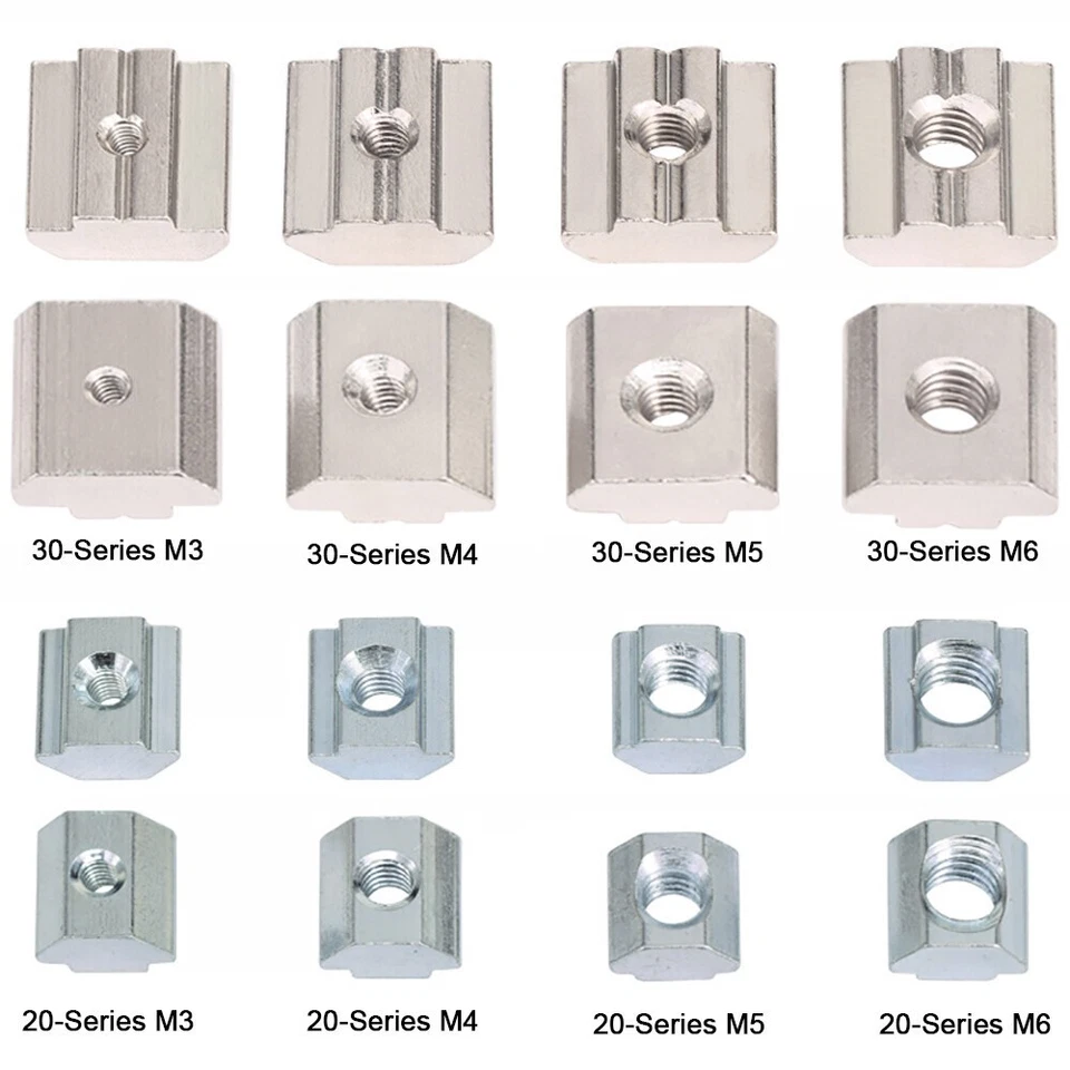 5 Stk. T-Mutter Gewinde M3 M4 M5 M6 Robust Schiebemutter 20/30 Serie Aluminium - Bild 2 von 4