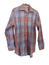 Peter Millar Men's Multi Color Plaid Long Sleeve Buttons Dress Shirt Medium