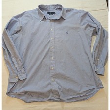 Polo Ralph Lauren 2XB Big Stretch Gingham Button-Down Shirt Blue/White