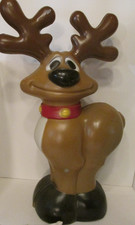 General Foam Plastic Lighted Christmas Reindeer Blow Mold Deco Tested Working