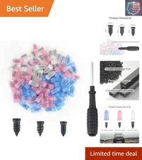 Self-Service Tire Puncture Repair Kit - 90 Plugs with 3 Sizes & Easy Screwdriver