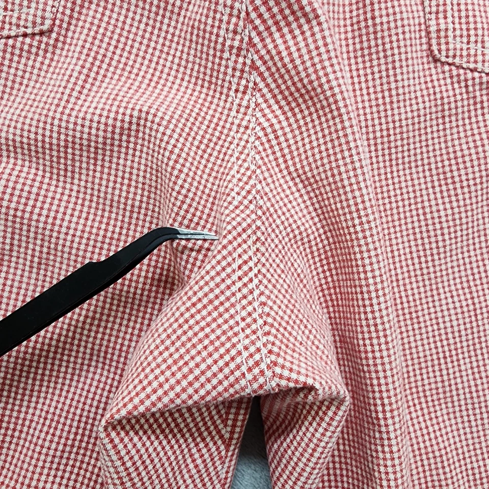 Pantalones de mezclilla Zana Di vintage para mujer 11 juniors rojo guinga capri pedal empujador elástico Foto 4 de 4