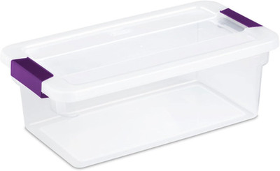 12-Pack Clearview Latch Box, Stackable Clear Organizer Bins with Lids, 6 Qt   Pl