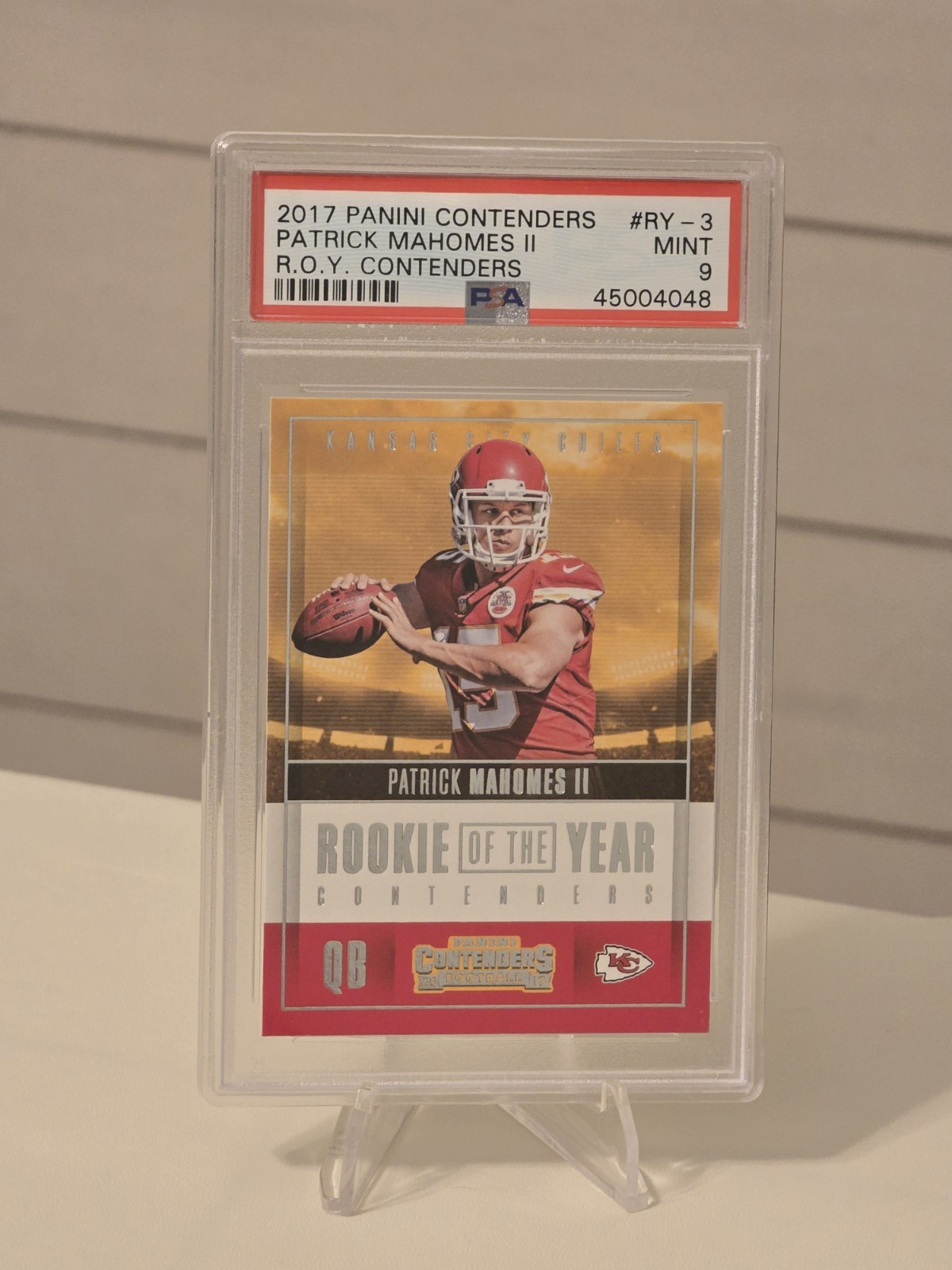 2017 Contenders PATRICK MAHOMES II R.O.Y. Contenders RC #RY-3 PSA 9 Mint Rookie