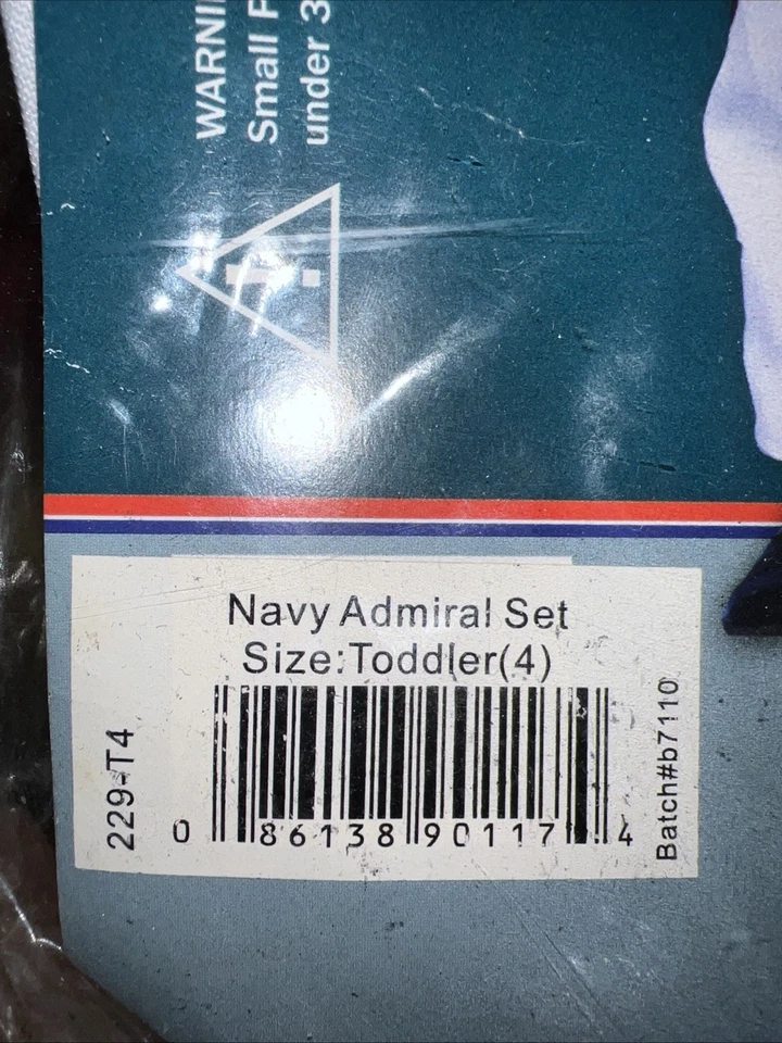 Deluxe Navy Admiral Costume Military White Uniform America Toddler 4 - Image 2 of 4