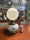 Fostoria 1800's GWTW Oil Lamp w Orig Burner Font Gone With The Wind A+ Patina